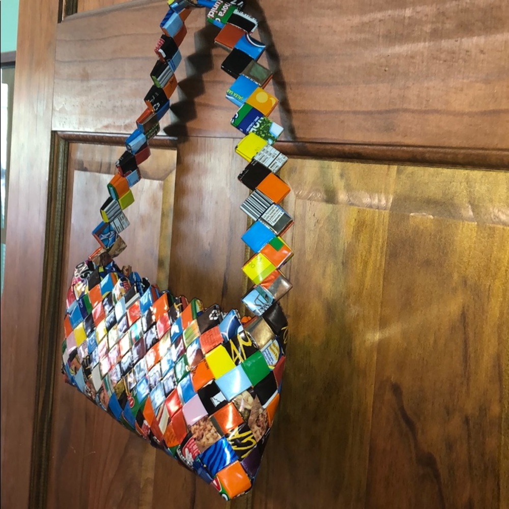 Candy Wrapper Blue And Multi Colored Small Purse - image 4